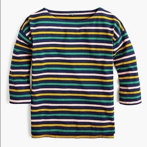 J Crew Boatneck T-shirt in Mixed Stripes Size S